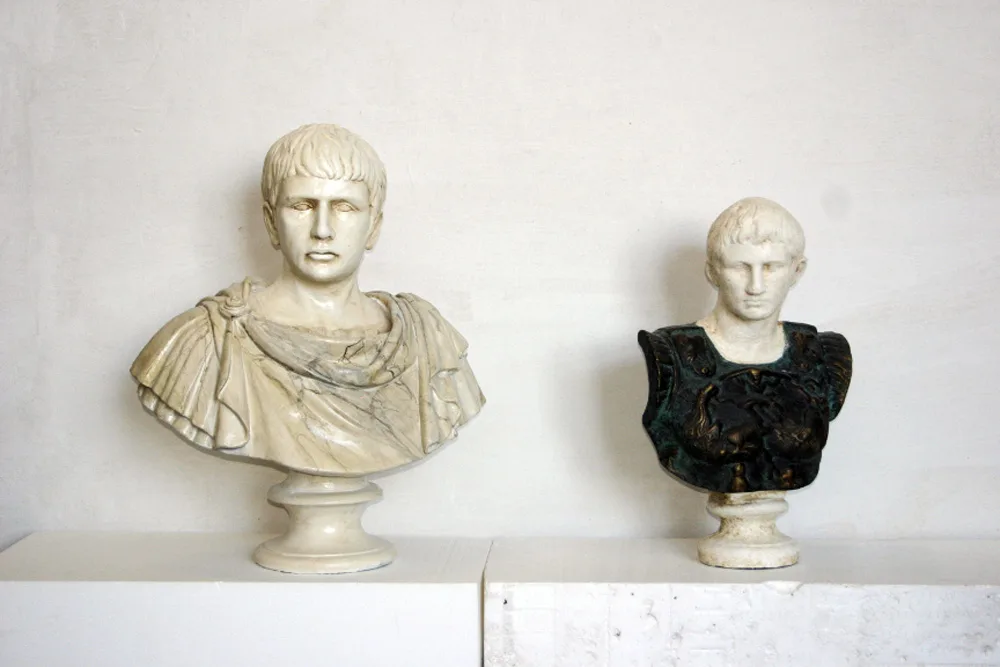 Busts Augustus Emperor Roman pair