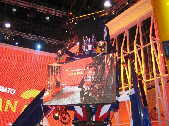 The transformer robot seen from a side angle