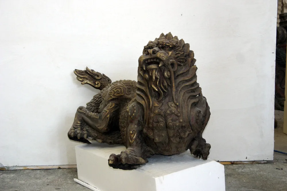 Drago leone cinese bronzato