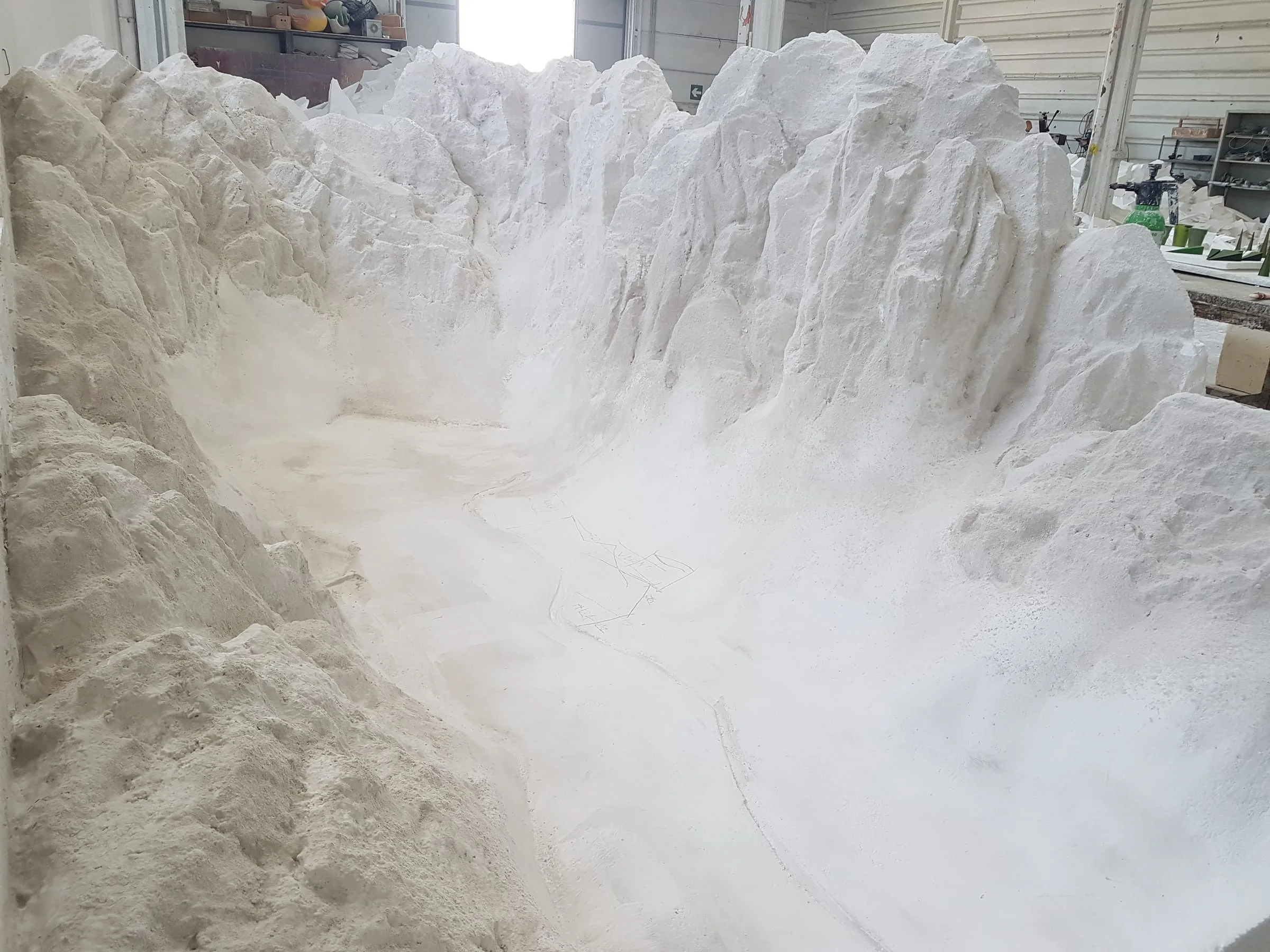 The model's mountains in full production