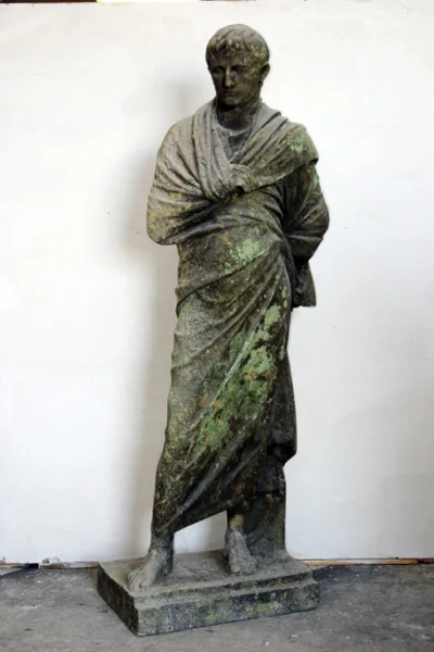 Statua togato romano patina bronzo
